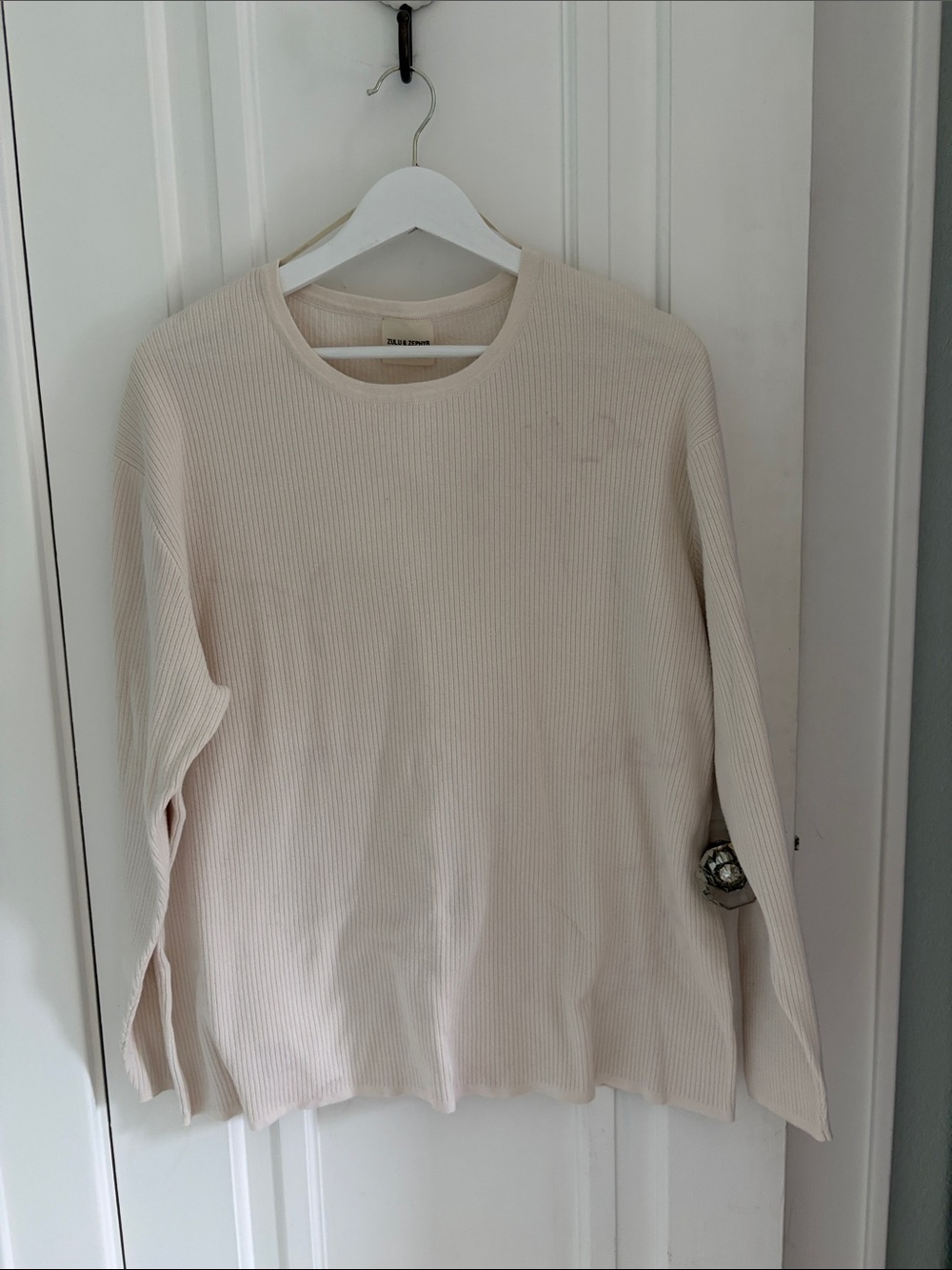 Zulu & Zephyr • Cream Cotton Oversized Top (Size 4 or M)
